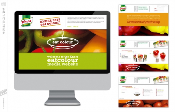 <p class='SolexBolLin titre'>2007 / Eat Colour - Webdesign</p><div class='desc'>Création du site web pro à l'usage des journalistes et des professionnels de la santé. Être impactant, attirer l'attention avec des messages forts, séduire en suscitant l'envie, accéder à la gamme produits et aux informations de façon claire et naturelle, réactualiser les codes du secteur; colorez vos soupes selon vos envies !<br />“Colour is a sign of goodness in nature, so the more colour you eat, the better is it for you”<br />Eat Colour de Knorr - Groupe Unilever - Création pour Netwap<p class='contact'><a href='mailto:mail.nicolasleduc@wanadoo.fr'>Contactez-moi pour un projet</a></p></div>