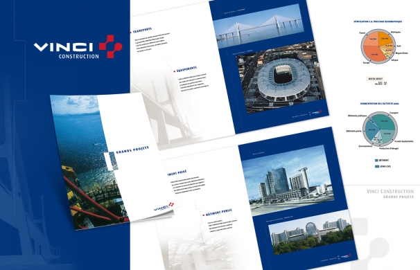 <p class='SolexBolLin titre'>2001 / VINCI CONSTRUCTION - DESIGN GRAPHIQUE</p><div class='desc'>Création de la plaquette VINCI construction “Grands Projets” et d’un système graphique servant de base à la charte future. Design de couverture et pages intérieures présentant le stade de France, le pont de Vasco, l’hôtel Budhabi et le parlement européen à Bruxelles.<br />Commande pour l’agence Seenk - Directeur de création : Clément Derock<br /><a href='http://www.vinci-construction.fr' target='_blank'>www.vinciconstruction.fr</a><p class='contact'><a href='mailto:mail.nicolasleduc@wanadoo.fr'>Contactez-moi pour un projet</a></p></div>