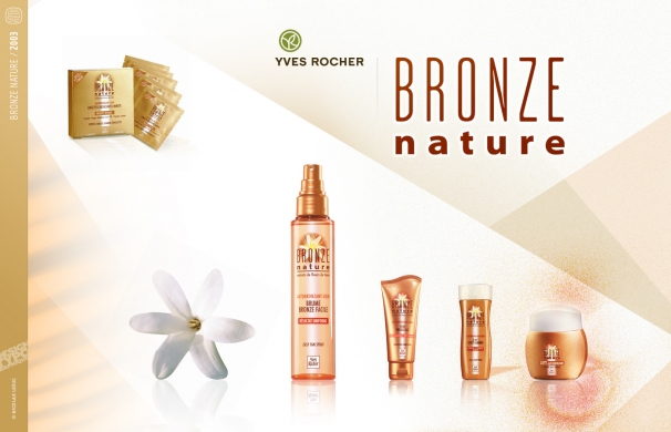 <p class='SolexBolLin titre'>2003 / BRONZE NATURE - TYPOGRAPHIE</p><div class='desc'>Création typographique de la marque produit BRONZE NATURE d’Yves Rocher.<br />Gamme d’autobronzants. Secteur hygiène beauté.<br />Réalisation pour Valérie Bernard Design.<p class='contact'><a href='mailto:mail.nicolasleduc@wanadoo.fr'>Contactez-moi pour un projet</a></p></div>