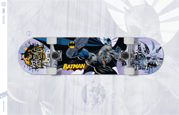 <p class='SolexBolLin titre'>2005 / BATMAN - DESIGN GRAPHIQUE</p><div class='desc'><p>Design graphique de skateboards, 'airpunch' et gants pour l’univers Batman.<br />Création composite à partir de différents éléments fournis, seuls les 'batman characters'(personnage) sont imposés pour le support. L’idée étant d’allier les différents styles en créant une 'cohérence hétérogène' ; 'icons', graphics', logos', etc. et non d’être minimaliste avec un cadrage sur un ou deux éléments.<br />1- Axe 'surf ' - retenu<br />2 & 3- Axes 'jouets 70's' - non retenus<br />Axe 5 & 7 - retenus.<br />Un lettrage créé pour l’occasion a fait l’objet d’un autre axe de design visible dans la rubrique typographie<br />Commande pour MBD Design.</p><p class='contact'><a href='mailto:mail.nicolasleduc@wanadoo.fr'>Contactez-moi pour un projet</a></p></div>