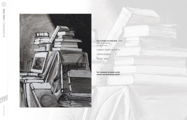 <p class='SolexBolLin titre'>1992-1994 / ACADÉMIES</p><div class='desc'><p>Académies grand format réalisées d’après moulages ou modèles vivants. Leur prix varie de 500 à 1500 € en fonction de la qualité et de l’état.<br /><br />Les moulages de L’Académie Julian fondée en 1866 et 1868 dont hérita plus tard l’Atelier Met de Penninghen ont été « édités » par le Musée du Louvre. Ces pièces d’atelier se monnaient encore très cher de nos jours: </p>
<p>https://ateliers.grandpalaisrmn.fr/fr/sculptures/catalogue<br />Des artistes comme Matisse, Bonnard, Mucha, Sérusier, Léger, Dubuffet ou encore Vuillard ont dessinés ces mêmes blocs.<br /><br />Lorsque vous faites l’acquisition d’un dessin académique, vous n’achetez pas seulement l’œuvre d’un artiste ayant perpétué une tradition séculaire, vous achetez aussi un pan d’histoire. Ces plâtres, créés au XIXe siècle d’après l’Antique, sont un écho artistique au passé, et parfois les seuls témoins de sculptures oubliées (tel le Grand Roi, œuvre composite gréco-persane) ou de chapitre ayant fait la fierté de la France (Le Marin noir, officier des colonies)</p><p class='contact'><a href='mailto:mail.nicolasleduc@wanadoo.fr'>Contactez-moi pour un projet</a></p></div>
