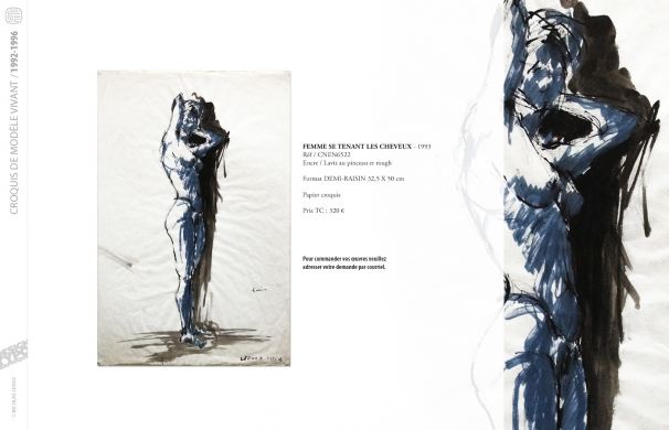 <p class='SolexBolLin titre'>1992-1996 / CROQUIS</p><div class='desc'><p>Croquis au format raisin et demi-raisin, dans des techniques aussi diverses que le fusain, la sanguine, le crayon, l'encre au calame ou au pinceau, le lavis, la gouache, le stylo bille.</p>
<p>Les prix varient en fonction de la qualité de l'œuvre et de l'état.</p>
<p> </p>
<p>Les croquis de modèles vivants, à l'instar des académies, s'inscrivent dans le classicisme issu de la formation des grandes écoles françaises. Elles représentent le socle de l'artiste, son amour originel du dessin.</p>
<p> </p>
<p>On peut faire un parallèle entre le travail de la typographie et la calligraphie avec les académies et les croquis ; quand les premiers imposent une stature, une image figée, les seconds donnent le mouvement, la vibrance dans l'instant.</p><p class='contact'><a href='mailto:mail.nicolasleduc@wanadoo.fr'>Contactez-moi pour un projet</a></p></div>