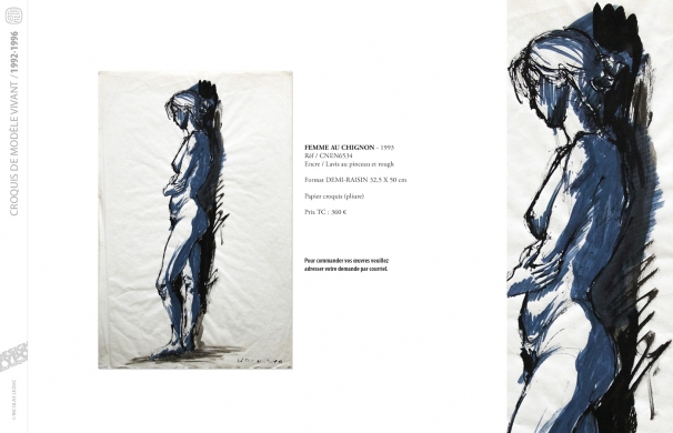 <p class='SolexBolLin titre'>1992-1996 / CROQUIS</p><div class='desc'><p>Croquis au format raisin et demi-raisin, dans des techniques aussi diverses que le fusain, la sanguine, le crayon, l'encre au calame ou au pinceau, le lavis, la gouache, le stylo bille.</p>
<p>Les prix varient en fonction de la qualité de l'œuvre et de l'état.</p>
<p> </p>
<p>Les croquis de modèles vivants, à l'instar des académies, s'inscrivent dans le classicisme issu de la formation des grandes écoles françaises. Elles représentent le socle de l'artiste, son amour originel du dessin.</p>
<p> </p>
<p>On peut faire un parallèle entre le travail de la typographie et la calligraphie avec les académies et les croquis ; quand les premiers imposent une stature, une image figée, les seconds donnent le mouvement, la vibrance dans l'instant.</p><p class='contact'><a href='mailto:mail.nicolasleduc@wanadoo.fr'>Contactez-moi pour un projet</a></p></div>