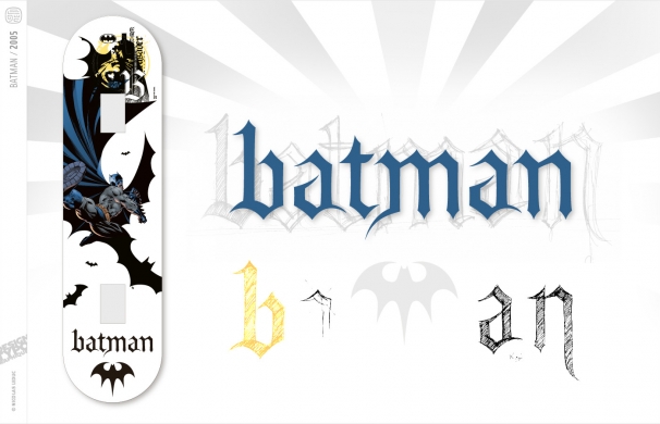 <p class='SolexBolLin titre'>2005 / BATMAN - TYPOGRAPHIE</p><div class='desc'><p>Réalisation d’un dessin de lettre pour un des axes de création composite des skateboards Batman.<br />Création pour MBD Design - Directeur de la création: José Ruiz</p><p class='contact'><a href='mailto:mail.nicolasleduc@wanadoo.fr'>Contactez-moi pour un projet</a></p></div>