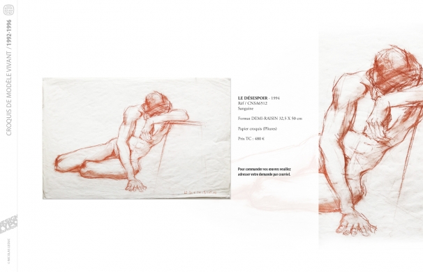 <p class='SolexBolLin titre'>1992-1996 / CROQUIS</p><div class='desc'><p>Croquis au format raisin et demi-raisin, dans des techniques aussi diverses que le fusain, la sanguine, le crayon, l'encre au calame ou au pinceau, le lavis, la gouache, le stylo bille.</p>
<p>Les prix varient en fonction de la qualité de l'œuvre et de l'état.</p>
<p> </p>
<p>Les croquis de modèles vivants, à l'instar des académies, s'inscrivent dans le classicisme issu de la formation des grandes écoles françaises. Elles représentent le socle de l'artiste, son amour originel du dessin.</p>
<p> </p>
<p>On peut faire un parallèle entre le travail de la typographie et la calligraphie avec les académies et les croquis ; quand les premiers imposent une stature, une image figée, les seconds donnent le mouvement, la vibrance dans l'instant.</p><p class='contact'><a href='mailto:mail.nicolasleduc@wanadoo.fr'>Contactez-moi pour un projet</a></p></div>