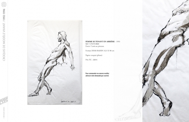 <p class='SolexBolLin titre'>1992-1996 / CROQUIS</p><div class='desc'><p>Croquis au format raisin et demi-raisin, dans des techniques aussi diverses que le fusain, la sanguine, le crayon, l'encre au calame ou au pinceau, le lavis, la gouache, le stylo bille.</p>
<p>Les prix varient en fonction de la qualité de l'œuvre et de l'état.</p>
<p> </p>
<p>Les croquis de modèles vivants, à l'instar des académies, s'inscrivent dans le classicisme issu de la formation des grandes écoles françaises. Elles représentent le socle de l'artiste, son amour originel du dessin.</p>
<p> </p>
<p>On peut faire un parallèle entre le travail de la typographie et la calligraphie avec les académies et les croquis ; quand les premiers imposent une stature, une image figée, les seconds donnent le mouvement, la vibrance dans l'instant.</p><p class='contact'><a href='mailto:mail.nicolasleduc@wanadoo.fr'>Contactez-moi pour un projet</a></p></div>