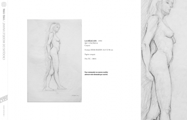 <p class='SolexBolLin titre'>1992-1996 / CROQUIS</p><div class='desc'><p>Croquis au format raisin et demi-raisin, dans des techniques aussi diverses que le fusain, la sanguine, le crayon, l'encre au calame ou au pinceau, le lavis, la gouache, le stylo bille.</p>
<p>Les prix varient en fonction de la qualité de l'œuvre et de l'état.</p>
<p> </p>
<p>Les croquis de modèles vivants, à l'instar des académies, s'inscrivent dans le classicisme issu de la formation des grandes écoles françaises. Elles représentent le socle de l'artiste, son amour originel du dessin.</p>
<p> </p>
<p>On peut faire un parallèle entre le travail de la typographie et la calligraphie avec les académies et les croquis ; quand les premiers imposent une stature, une image figée, les seconds donnent le mouvement, la vibrance dans l'instant.</p><p class='contact'><a href='mailto:mail.nicolasleduc@wanadoo.fr'>Contactez-moi pour un projet</a></p></div>