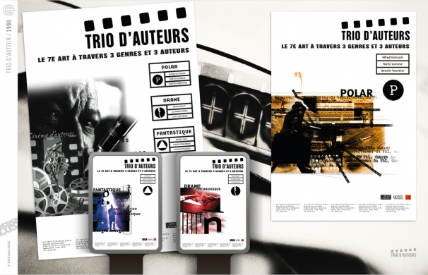<p class='SolexBolLin titre'>1998 / TRIO D’AUTEURS - AFFICHE</p><div class='desc'>Création d’affiches 4x3 m sur le thème du cinéma à travers trois genres et trois auteurs<br />Création de l’identité événementielle fédérant l’ensemble de la série accompagnée d’une affiche générique. Études - Directeur de Création: Haymo Kindler<p class='contact'><a href='mailto:mail.nicolasleduc@wanadoo.fr'>Contactez-moi pour un projet</a></p></div>