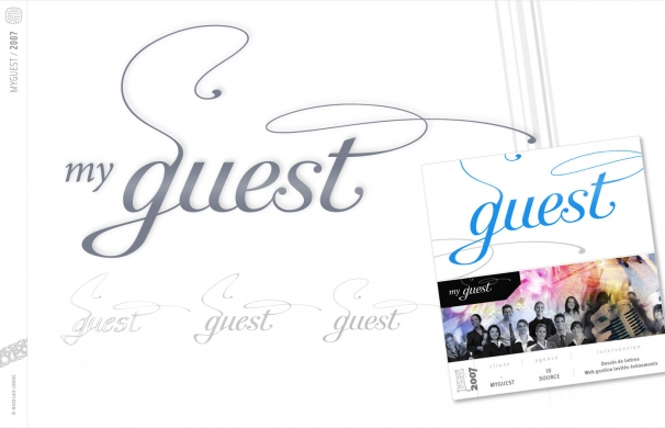 <p class='SolexBolLin titre'>2007 / MY GUEST - TYPOGRAPHIE</p><div class='desc'>Création typographique de l'identité “My Guest', logiciel de gestion invités et événements. Le dessin de lettres du logotype acccompagne un concept de qualité et de personnalisation de la communication événementielle pour les professionnels telles que les inaugurations, soirées, lancements, rodashow.<br />Design pour l’agence Idsource. Directeur de création: José Delbouille<br /><a href='http://www.myguest.fr'> http://www.myguest.fr</a><p class='contact'><a href='mailto:mail.nicolasleduc@wanadoo.fr'>Contactez-moi pour un projet</a></p></div>