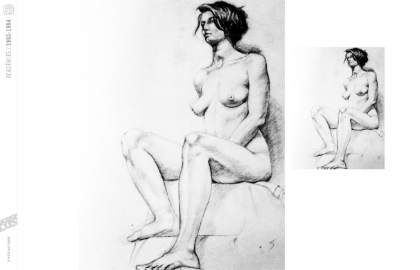 <p class='SolexBolLin titre'>1992-1994 / ACADÉMIES - FUSAINS</p><div class='desc'>Dessins académiques réalisés durant les années préparatoire Met de Penninghen et Probatoire supérieure à l’ESAg. Fusains principalement, gouache & crayon gras.<br />Format raisin 65 x 50 cm<p class='contact'><a href='mailto:mail.nicolasleduc@wanadoo.fr'>Contactez-moi pour un projet</a></p></div>